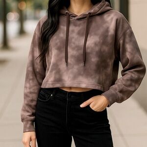 Lorena Rose tie dye cropped hooded sweatshirt